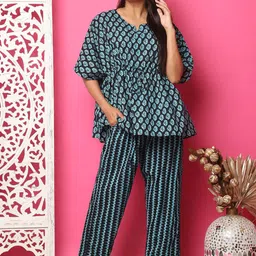 ETC Women Printed Pure Cotton Night Suit-image-90