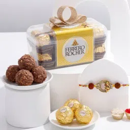 Ganesha Rakhi And Chocolate Combo image 1