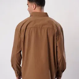 Bene Kleed Rich Brown Cotton Solid Relaxed Fit Shirt image 2