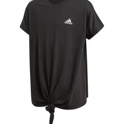 Adidas Kids Black Cotton Self Pattern T-Shirt-image-7