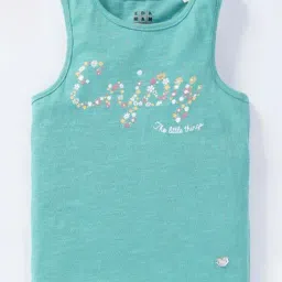 Ed-a-Mamma Kids Blue Cotton Floral Print Top-image-13