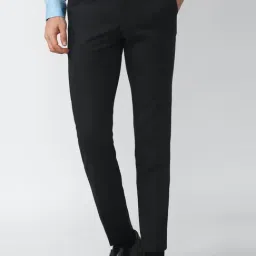 Van Heusen Black Slim Fit Checks Trousers-picture-38