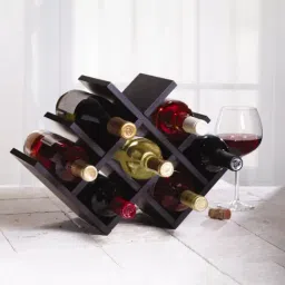 Ikiriya Kassel Solid Dark Brown Wood Wine Rack-picture-21