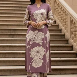 MANOJAVA Women Floral Printed Regular Kurta with Palazzos image 4
