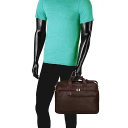 Leather World Brown Synthetic Medium Laptop Messenger Bag image 2