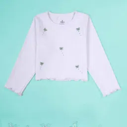 Kiddopanti Girls White Cotton Applique Top-picture-28