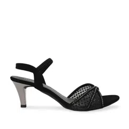 Rocia by Regal Women's Black Ankle Strap Stilettos image 3