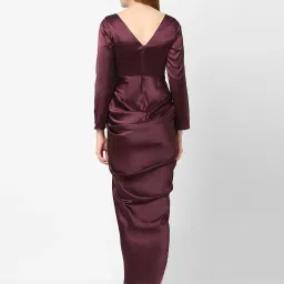 MISH Maroon V Neck Wrap Dress image 2
