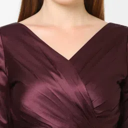 MISH Maroon V Neck Wrap Dress image 5