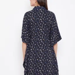 The Kaftan Company Navy Printed Kaftan Sleepshirt image 2