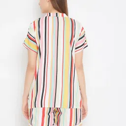 The Kaftan Company Multicolor Striped Shirt With Shorts image 2
