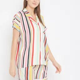 The Kaftan Company Multicolor Striped Shirt With Shorts image 3
