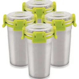 Magnus Silver Steel Leakproof Glass With Lid (0.35 L) - Set of 4-picture-22