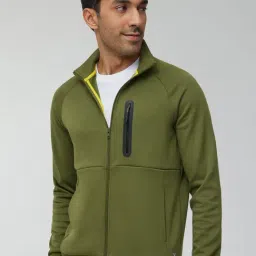 XYXX Olive Regular Fit High Neck Sweatshirt image 3