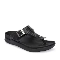 Hitz Men's Black T-Strap Sandals image 3