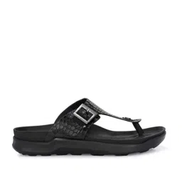 Hitz Men's Black T-Strap Sandals image 2