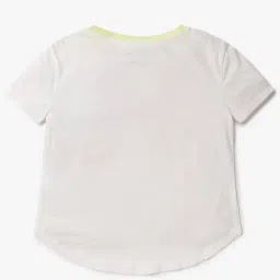 GAP Girls White Regular Fit Graphic Short Sleeves T-Shirt image 2