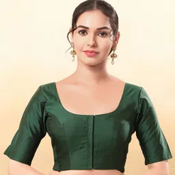 VAMAS - THE DESIGNER BLOUSES Women Round Neck Padded Saree Blouse-picture-33