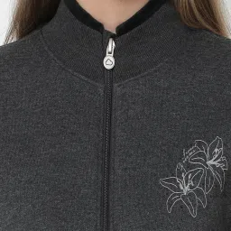 Sweet Dreams Charcoal Melange Regular Fit Sweatshirt With Trackpants image 4