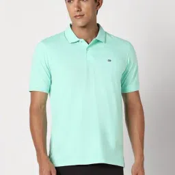 Peter England Green Slim Fit Polo T-Shirt-image-32