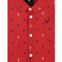 Allen Solly Junior Red Cotton Printed Full Sleeves Shirt image 3