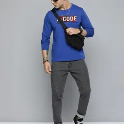 R.Code by The Roadster Life Co. Men Typography Printed Pockets T-shirt image 2