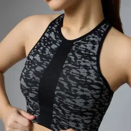 Feier Black Nylon Printed Bra image 5