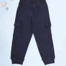 Kiddopanti Boys Navy & Grey Melange Trackpants - Pack of 2 image 4