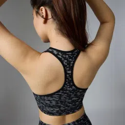 Feier Black Nylon Printed Bra image 2