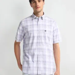 arrow sport Arrow Sports Purple Cotton Regular Fit Checks Shirt-picture-17