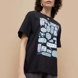 Ginger by Lifestyle Black Cotton Printed T-Shirt-picture-5