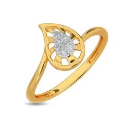 Kisna Diamond & Gold Jewellery Paisley cluster 18k (750) Diamond & Gold Ring For Women-picture-40
