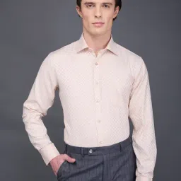 Daniel Hechter Gold Cotton Blend Slim Fit Checks Formal Shirt-picture-23