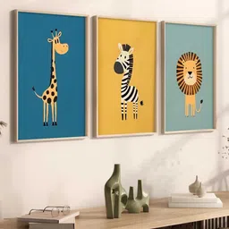 WALLLANE Multicoloured 3 Piece Wood Wall Paintings-picture-16