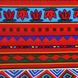 GLOBALLY INDIAN Red & Green Wooden CushionedRectangle Bench image 5