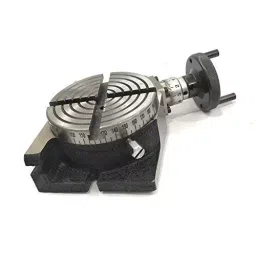 Assorts Quality Precision Rotary Table 100 mm (4 Inch) with M6 Clamp Kit & Small Chuck (with 70 mm 4 Jaw Independent Chuck) image 2