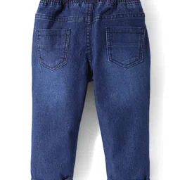 Babyhug Denim Full Length Washed Jeans With Stretch - Blue image 2