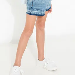 Cherry Crumble By Nitt Hyman Button Closure Solid Hustle Shorts - Blue image 4