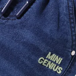 Babyhug Denim Full Length Washed Jeans With Stretch - Blue image 3