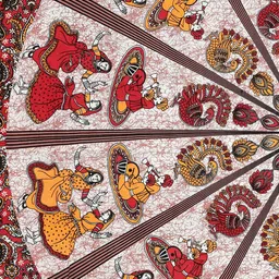 MANDAKINI Maroon Ethnic Motifs 144 TC Single Bedsheet With Pillow Cover image 2