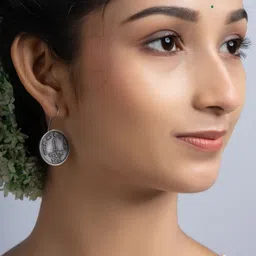 Look and Adorn Circular Drop Earrings-image-36