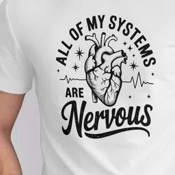 Seekbuylove Men Nervous Systems Heart Printed Round Neck Bio Finish Cotton T-shirt image 2