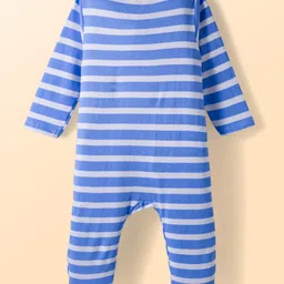 Babyhug Cotton Full Sleeves Sleepsuit With Dinosaur Print And Stripes Pack of 2 - Multicolor image 5