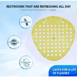 Zureni Urinal Pot Mat Anti-Splash Deodorizer Spatter Lemon Fragrance For Bathroom and Restroom, ZU-UPR-30LYL (Pack of30) image 5