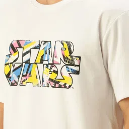 Veirdo White Printed Oversized T-Shirt image 4