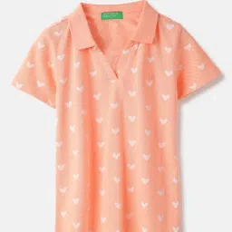 United Colors of Benetton Kids Pink Cotton Printed Tshirt-picture-43