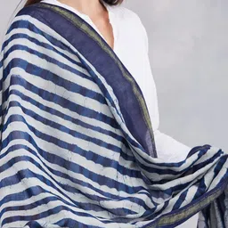 Fabindia Striped Cotton Silk Dupatta image 2