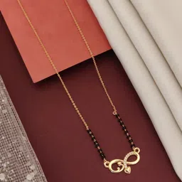 ABDESIGNS Rose Gold-Plated Artificial Stones and Beads Mangalsutra image 2