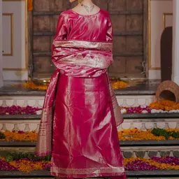 Indo Era Women Ethnic Motifs Regular Kurta with Trousers & With Dupatta image 2