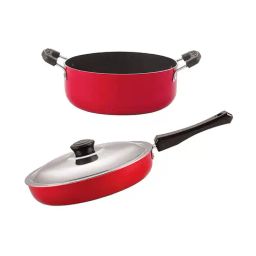 Nirlon Red Aluminium Non-Stick Pots and Pans Combo Cooking Set of 2-picture-11